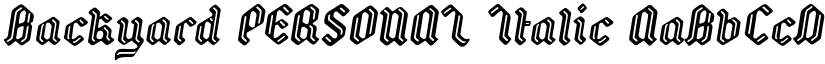 Backyard PERSONAL Italic font