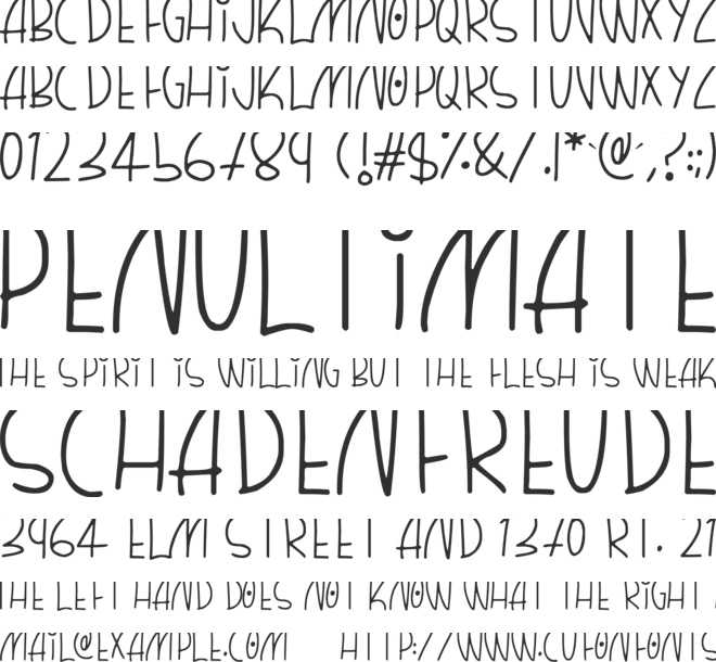 Quirky Thins font preview