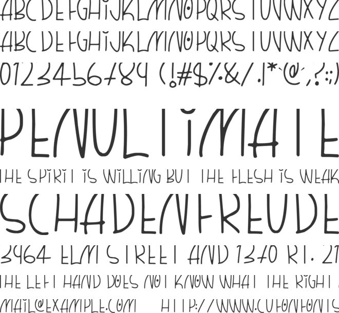 Quirky Thins font preview