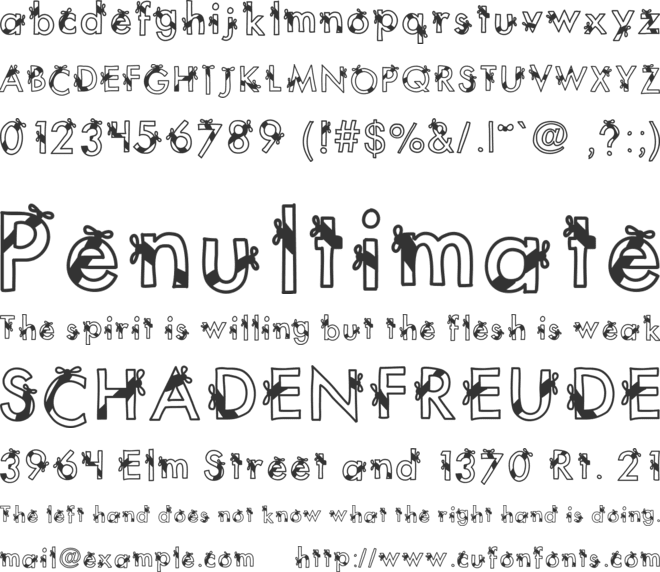 KBRibbonsAndBows font preview