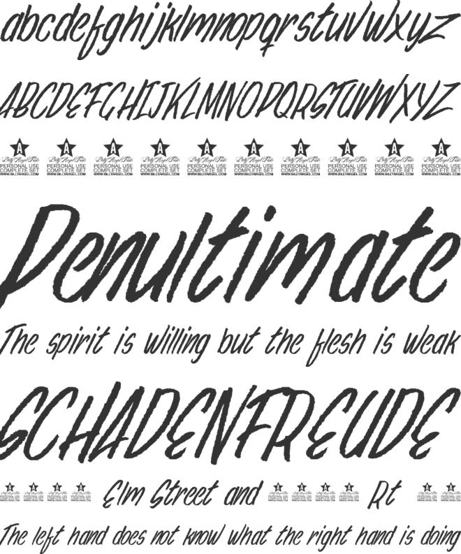 Brush Stroke Personal Use font preview