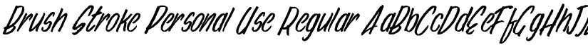 Brush Stroke Personal Use Regular font