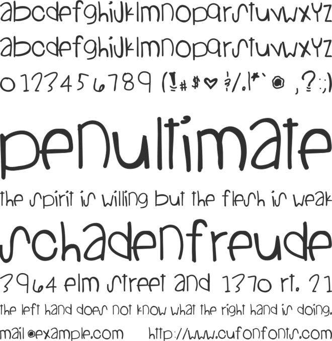 StandingOnTheSun font preview