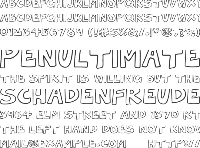 Hollow Cartoonlings font preview