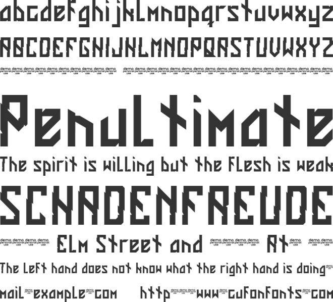 CUT font preview