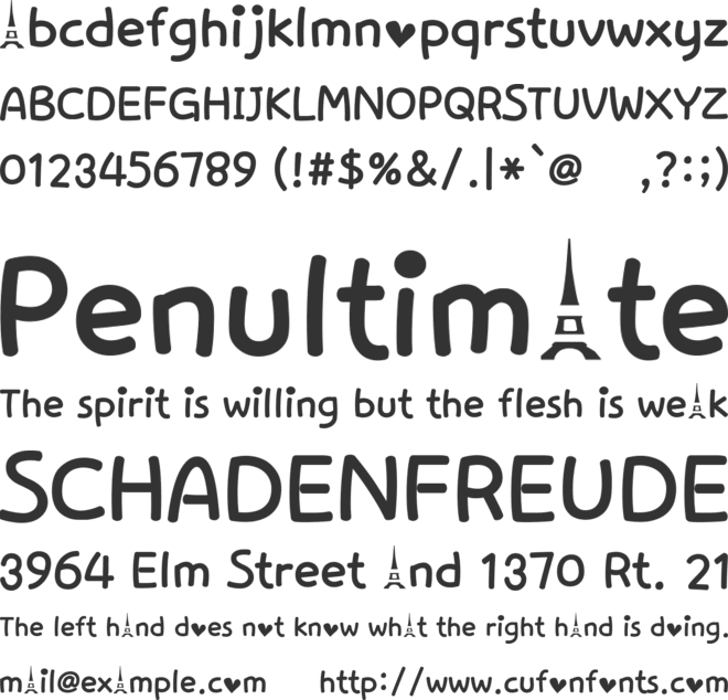 Love in Paris font preview