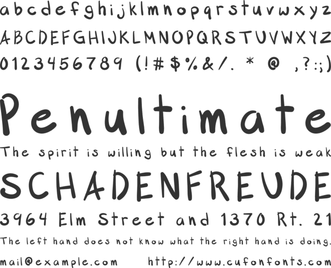 Hands-Off font preview