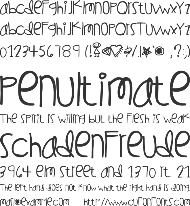 WishingOnAStar font preview