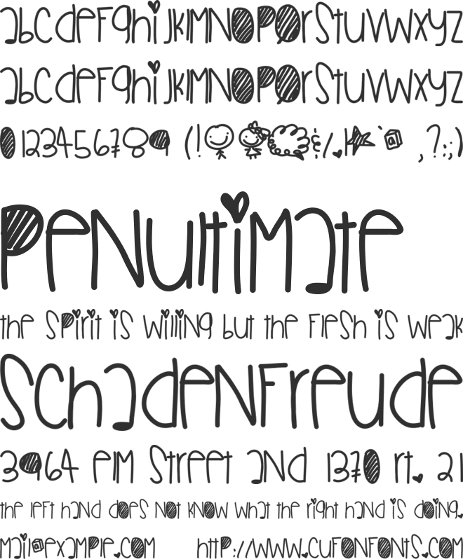 SmittenOverU font preview
