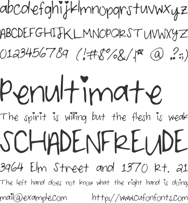 ForeverandAlways font preview