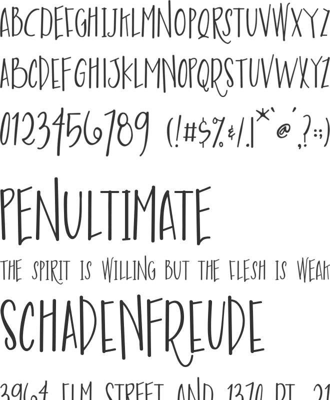 Austie Bost Envelopes Print font preview