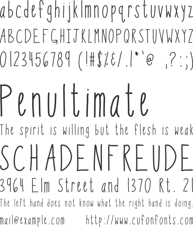 KBSoThinteresting font preview