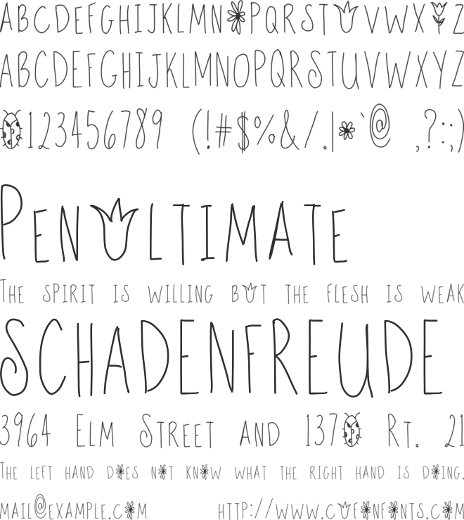 Tall Tulips font preview