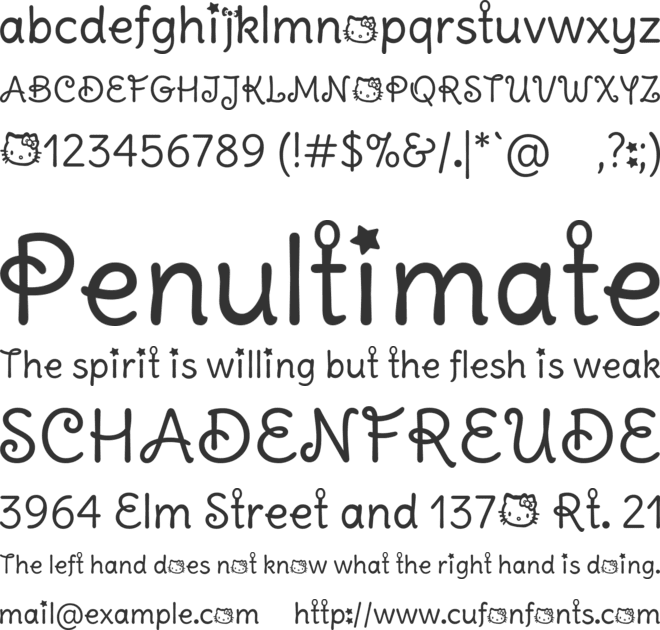 Pussy Cat font preview