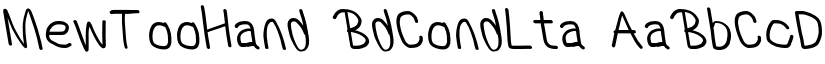 MewTooHand BdCondLta font