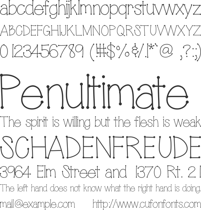 Connected font preview