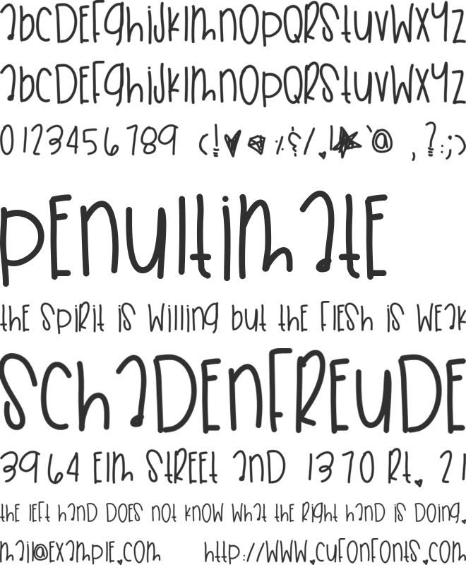 SkyDunkWishes font preview