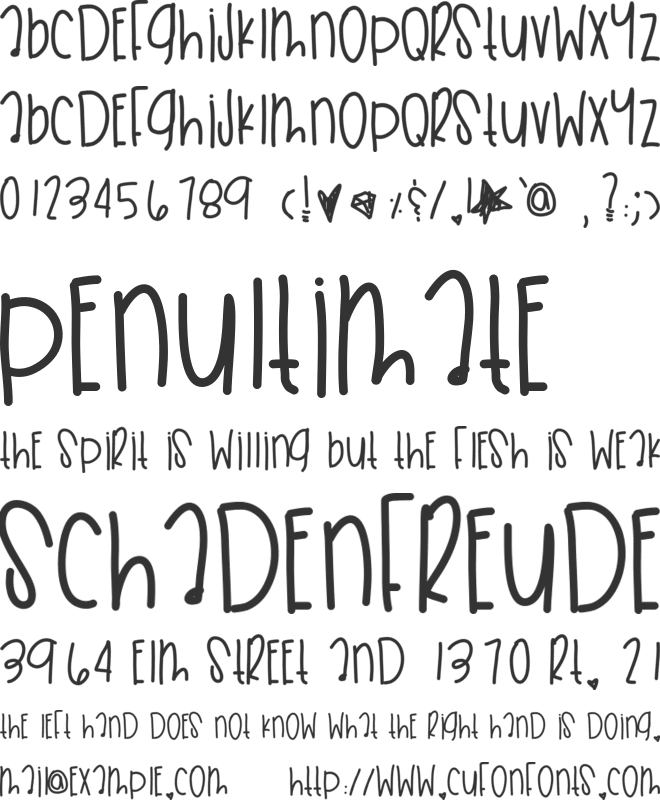 SkyDunkWishes font preview
