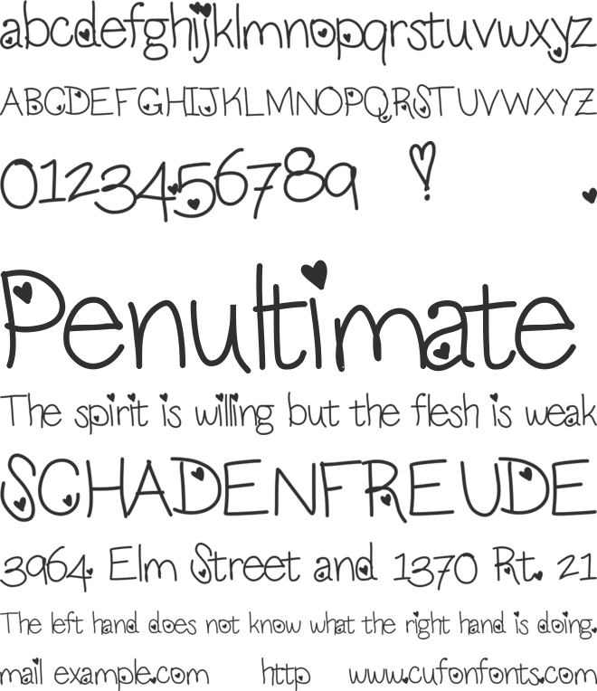LoveNess font preview