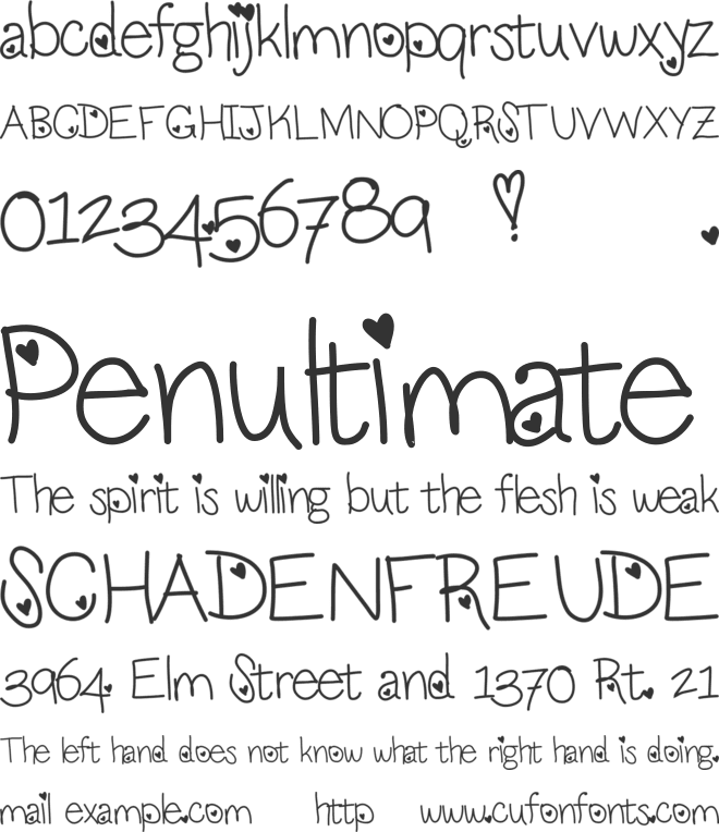 LoveNess font preview