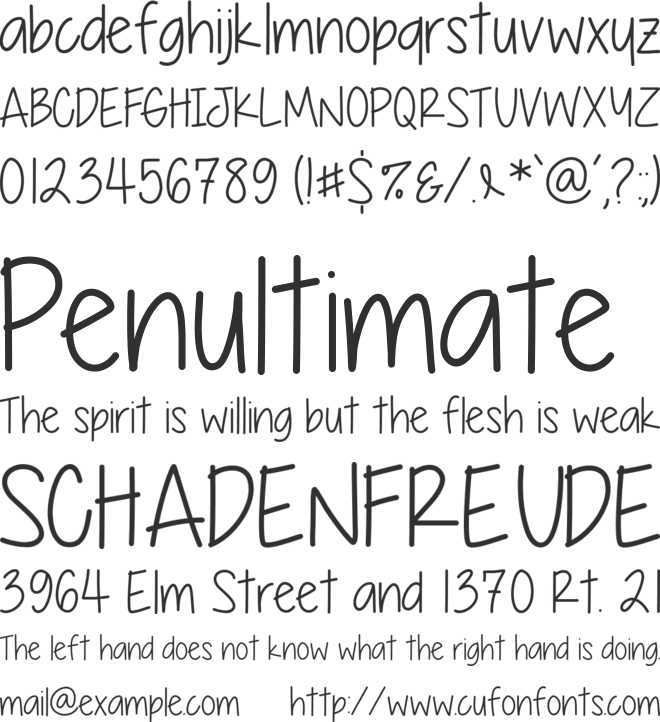 Running for a cause font preview