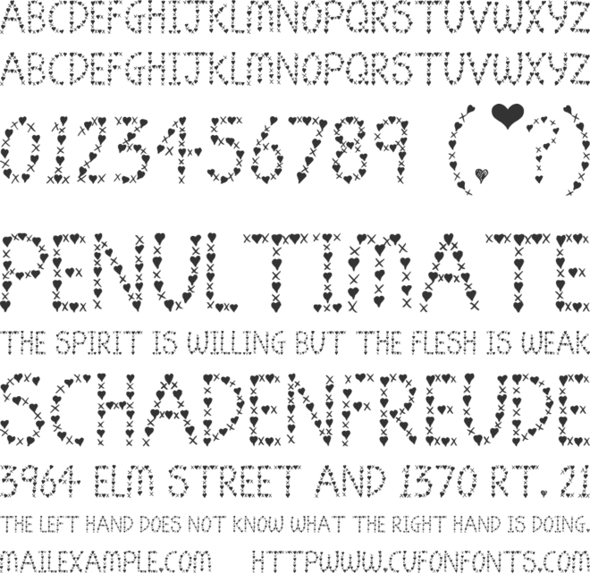 *Jen Luvs Ben*(4ever) font preview