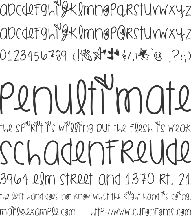 SmoochesOfYou font preview