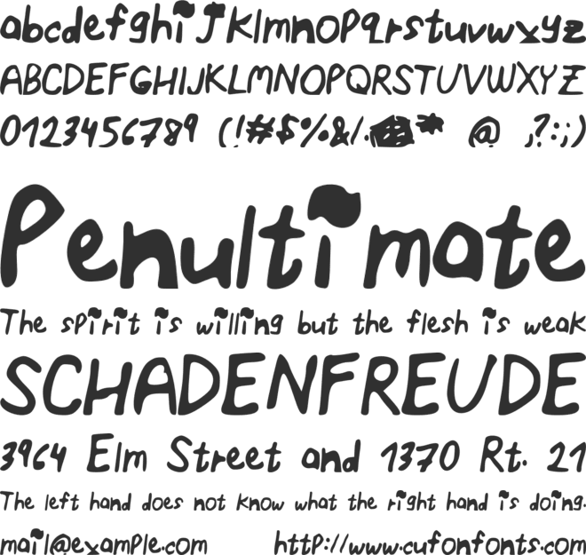 ELF_Emma_and_the_Tiny_Spider font preview