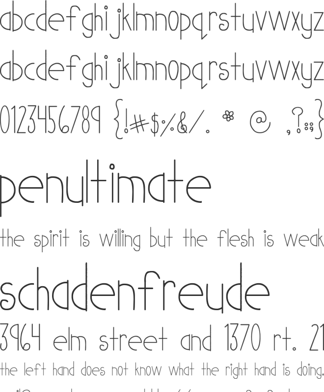MTF Cutie Patootie font preview
