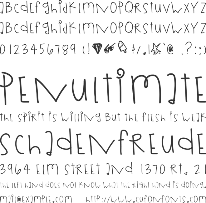 RollingDices font preview