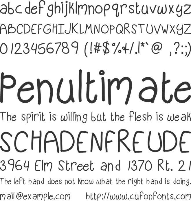 KBSandyShorts font preview