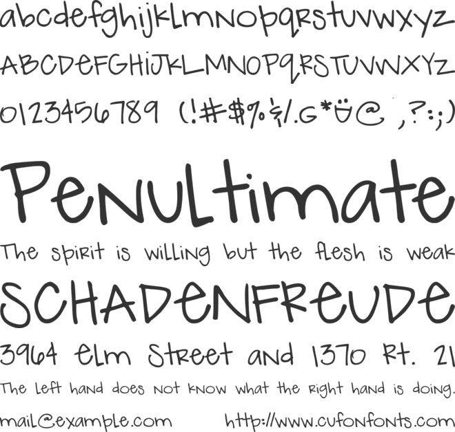 DJB How Cute Am I font preview