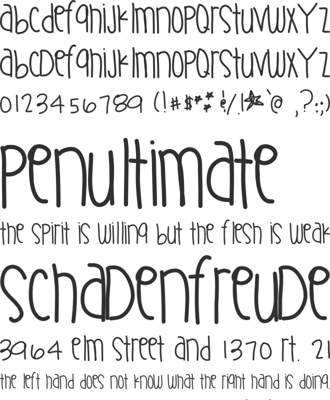 SupernaturalThing font preview