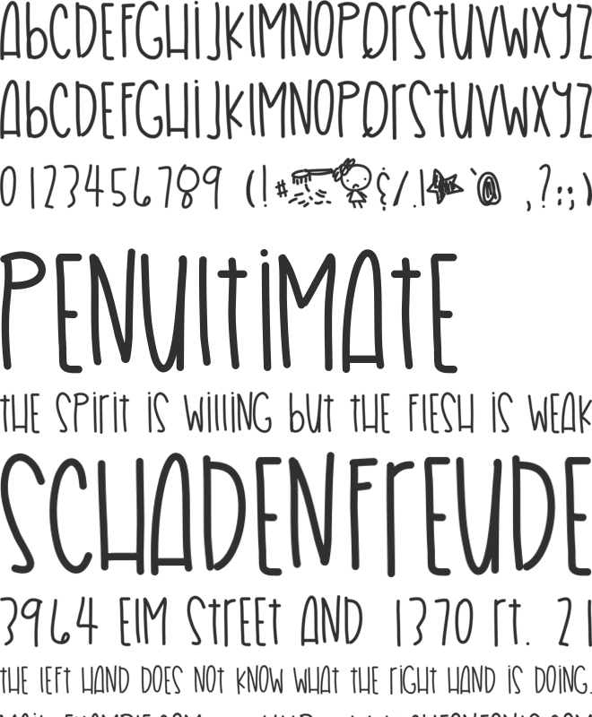 HairProblems font preview