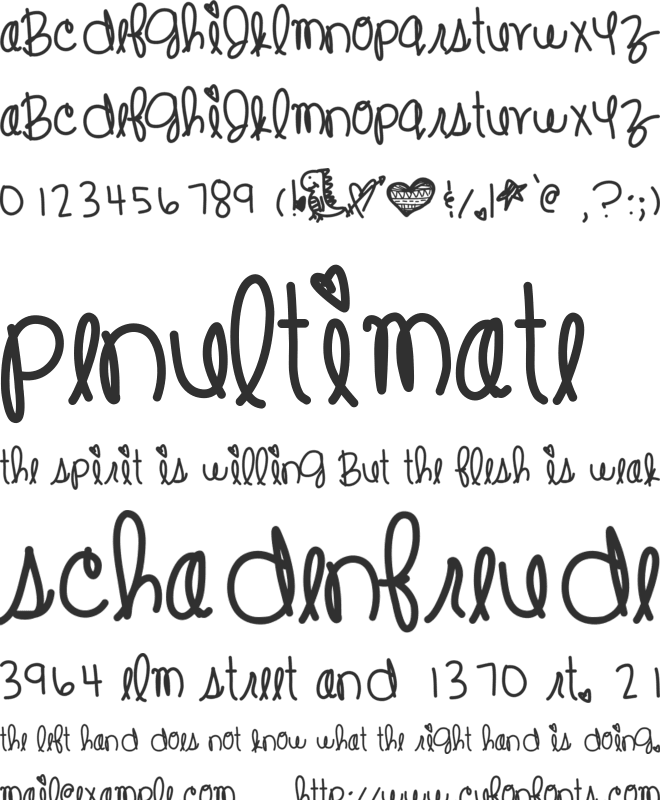ChangeOfHeart font preview