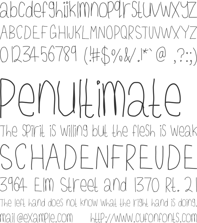 HipstaPlease font preview