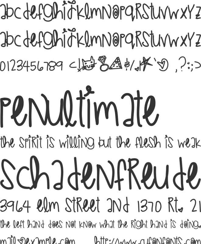 WeddingPlans font preview
