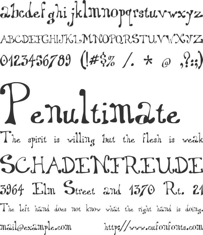 Dingaling font preview