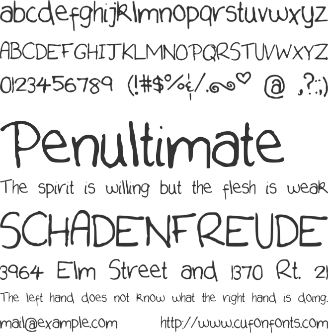 TeenageDream font preview