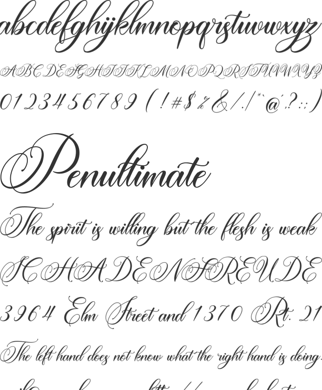 Amertha font preview