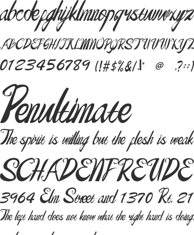 Baberly font preview