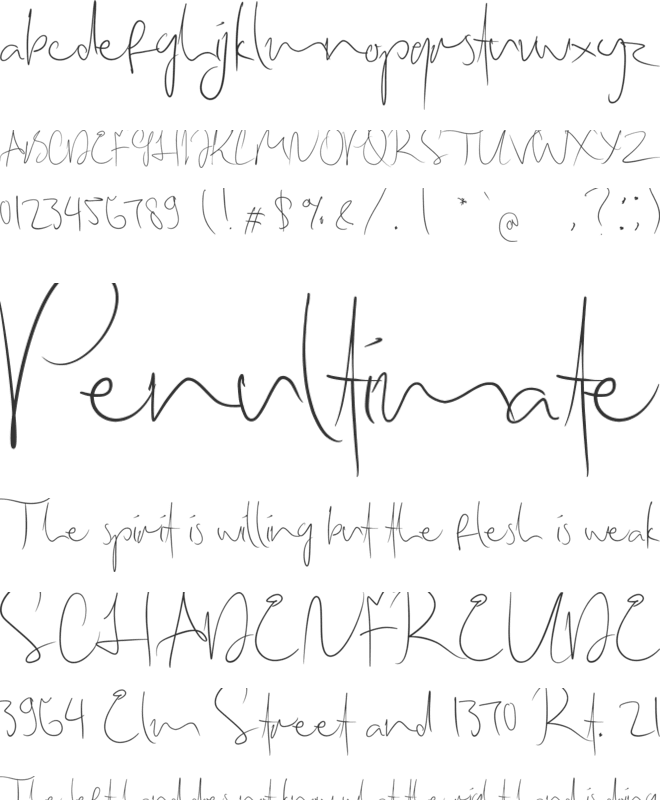BethariaSonata font preview