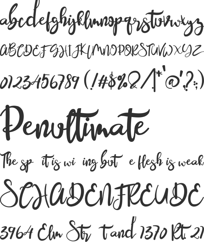 Amayrates font preview