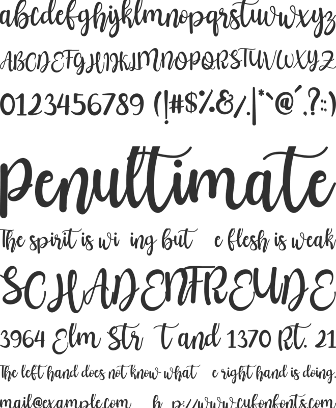 father mother font preview