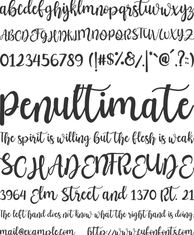 father mother font preview