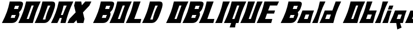 BODAX BOLD OBLIQUE Bold Oblique font