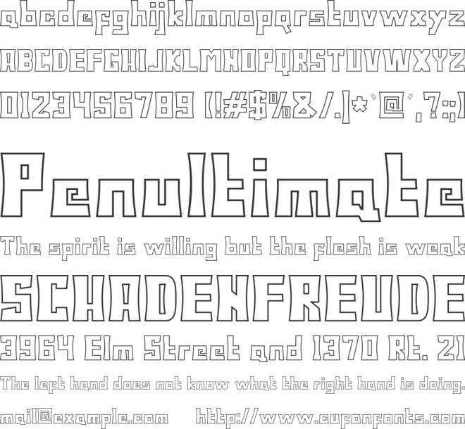 BODAX OUTLINE font preview