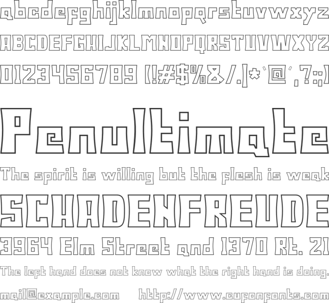 BODAX OUTLINE font preview