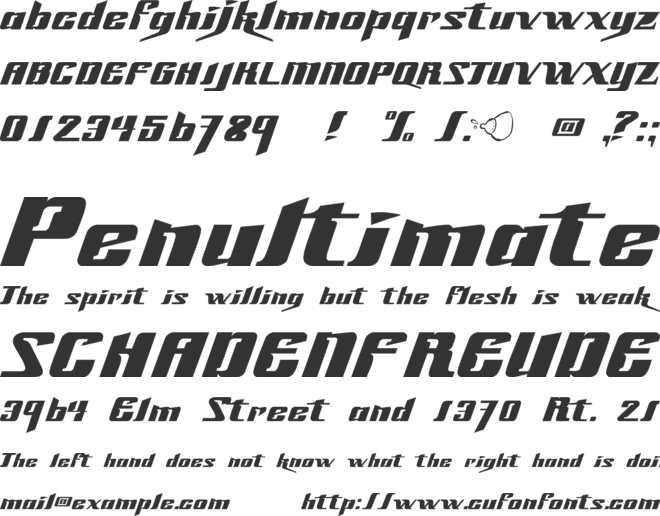 Slick 69 font preview