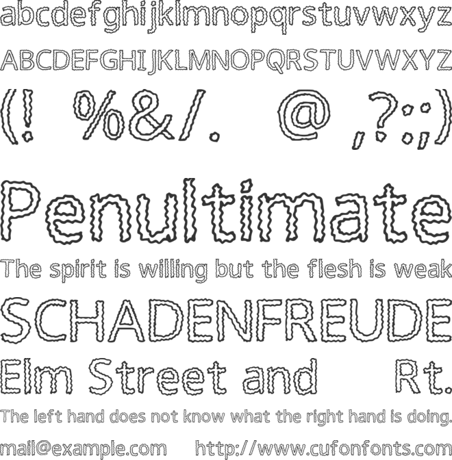 Squiggly font preview